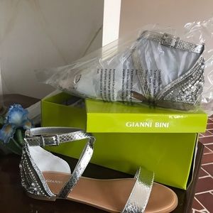 Women’s silver beaded sandal